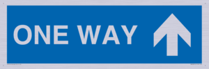 One way with up directional arrow